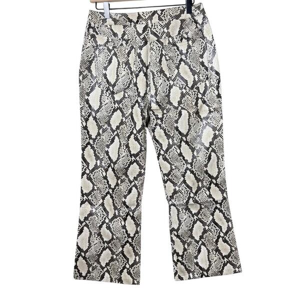 Choosy Elizabeth Snake Print Faux Leather Cropped Pants Womens Size 8 - Picture 2 of 13